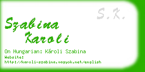 szabina karoli business card